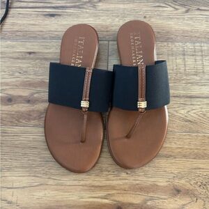 Italian Shoemakers Black and Brown Sandals